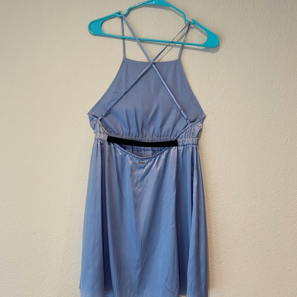 Volcom | Size S | Satin Blue Halter Midi Dress - Picture 2 of 3